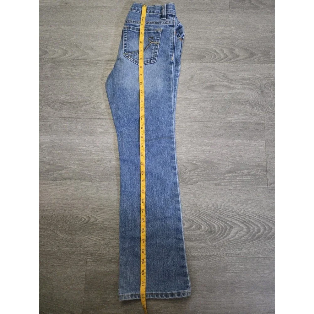 Place Est. 89 Girls Bootcut Jeans Size 8 Blue Denim Adjustable Waist